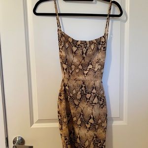 NEVER WORN! Snakeskin print Bodycon! Open back